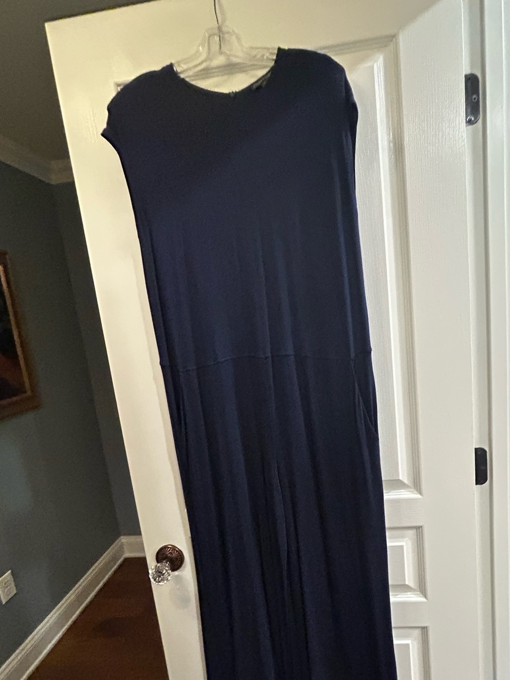 Eileen Fisher Sleeveless Navy Blue wide legged jumpsuit